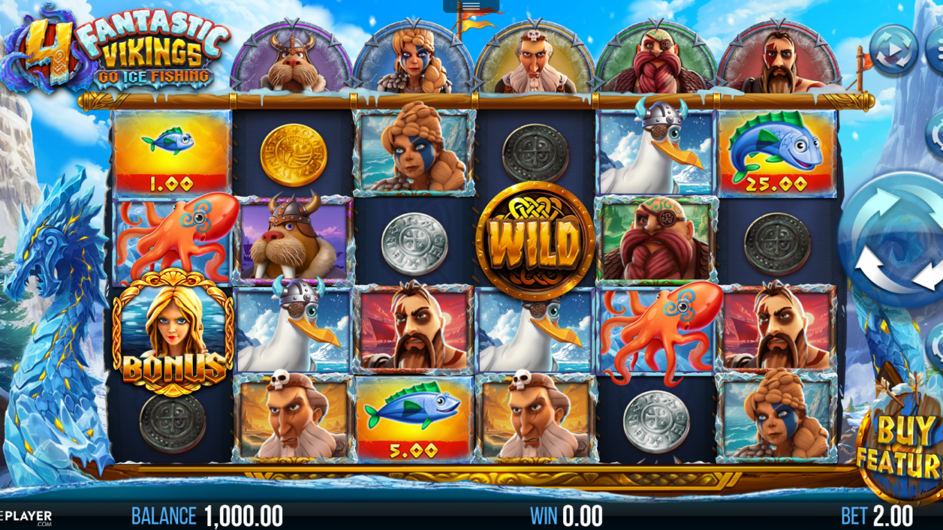 4 Fantastic Vikings Go Ice Fishing Base Game Play